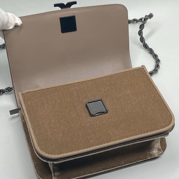 Tory Burch Eleanor Velvet Pavé Logo Small Convertible Shoulder Bag - Picture 10 of 16